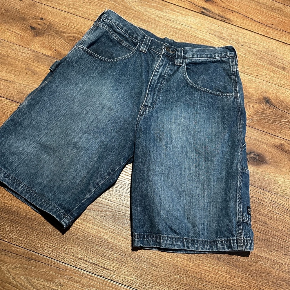 Wrangler WRG Jeans Co Blue Denim Baggy Carpenter Shorts Mens 33 MJMH33761